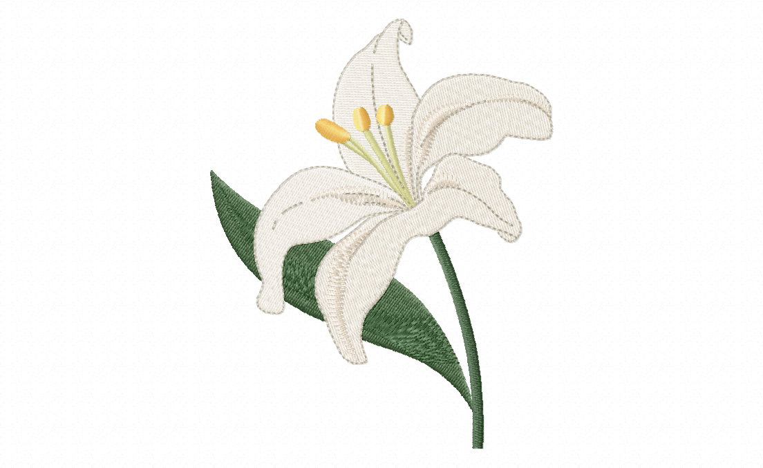 Pretty Lily Stitched Embroidery Design