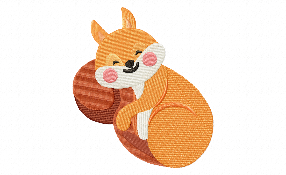 Snuggly Squirrel Stitched Embroidery Design