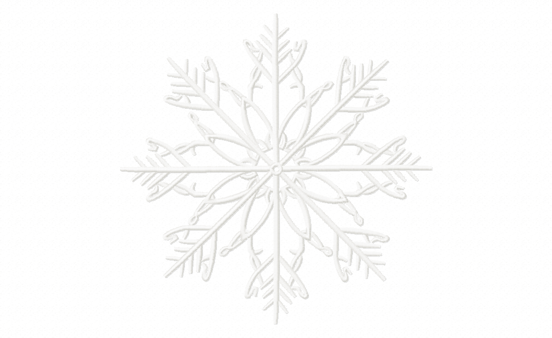White Snowflake Stitched Embroidery Design