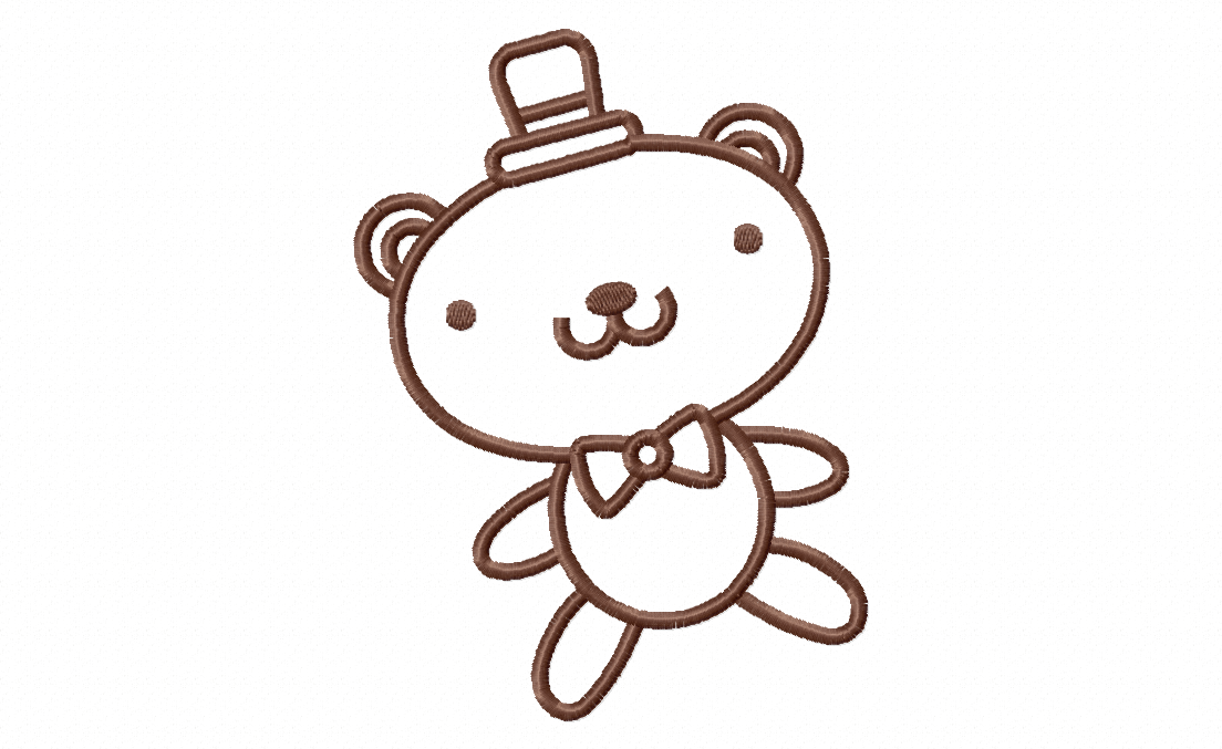 Teddy with Bow Tie Embroidery Design