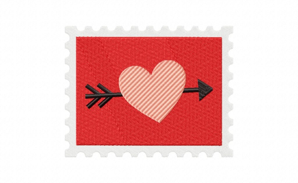 Arrow Heart Stamp Stitched Embroidery Design – Daily Embroidery
