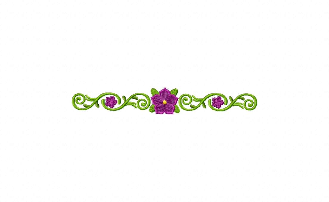 Floral Border Stitched Embroidery Design