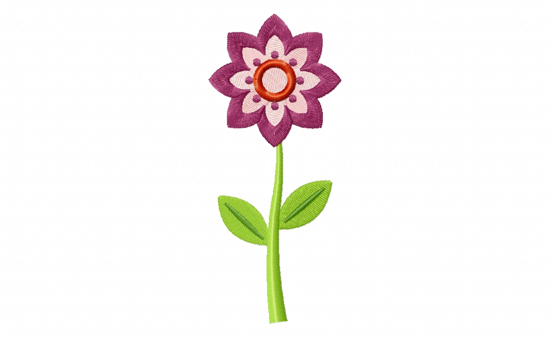 Clementine Flower Stitched Embroidery Design