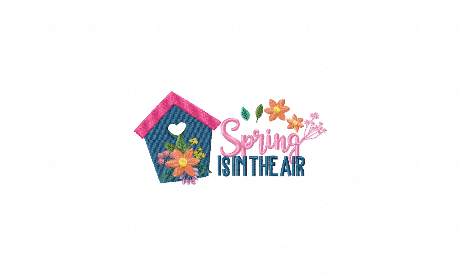 Spring is in the Air Stitched Embroidery Design