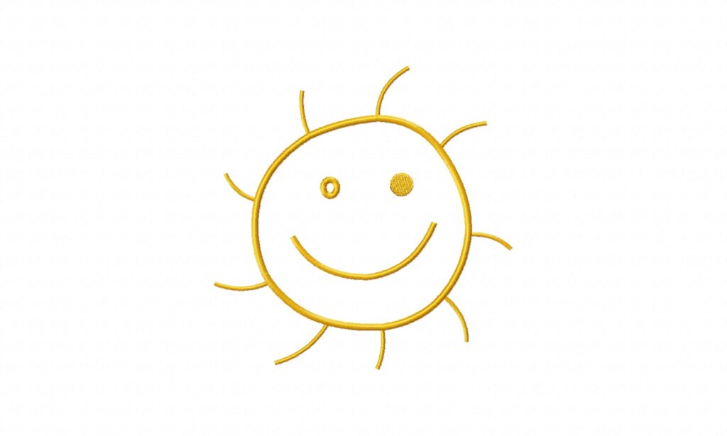 Doodle Fun Sun Stitched Embroidery Design – Daily Embroidery