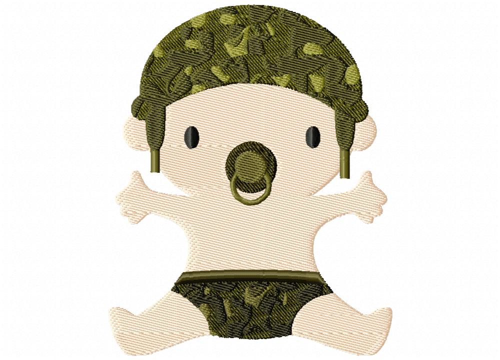 Costume Baby Camo Stitched Embroidery Design