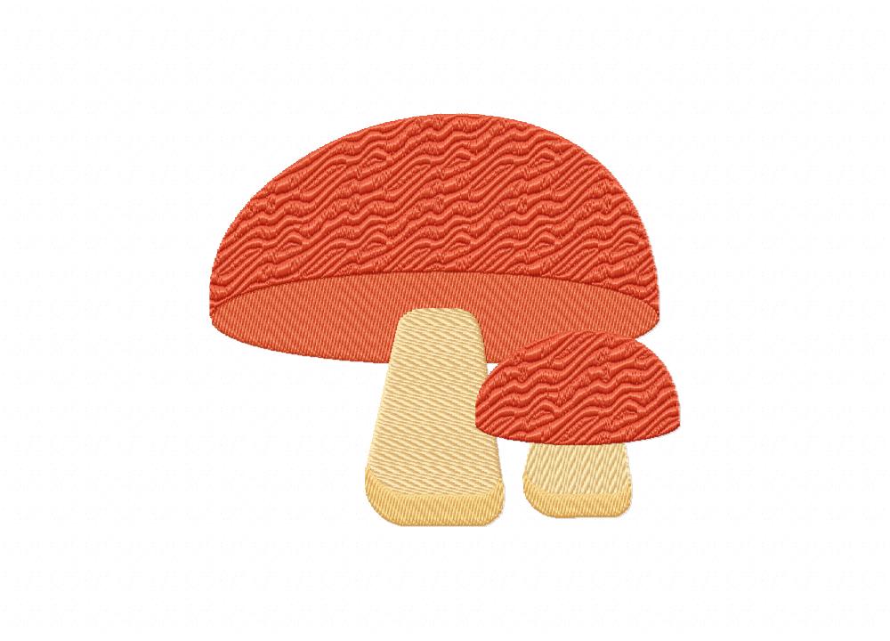 Mushroom in Autumn Stitched Embroidery Design