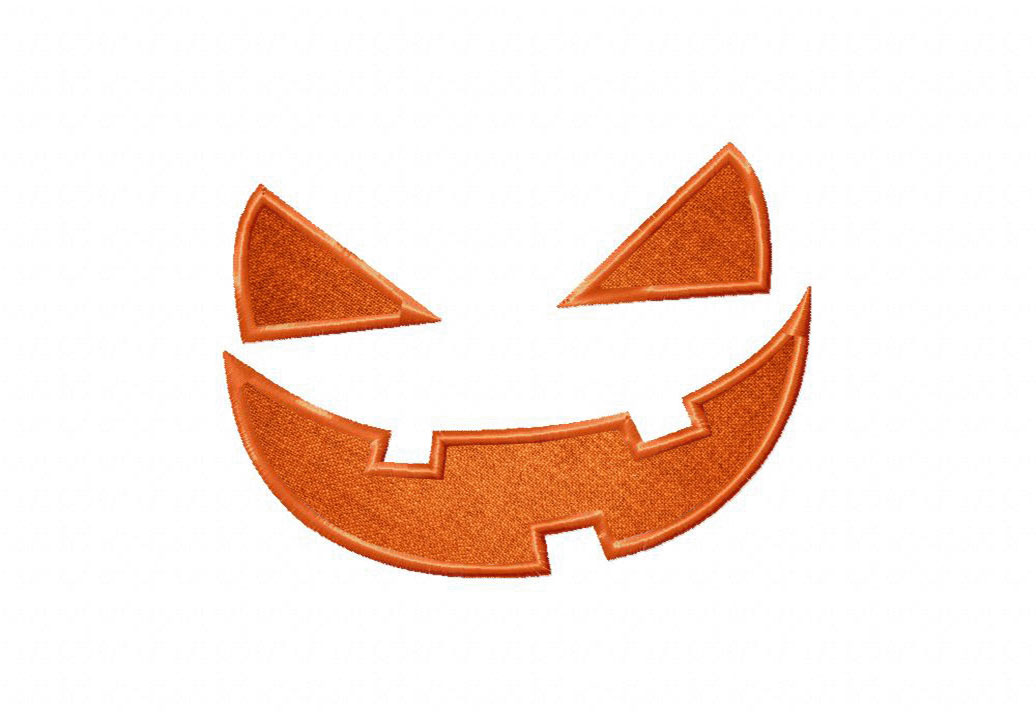 Jack O' Lantern Smile Stitched and Appliqué Embroidery Design
