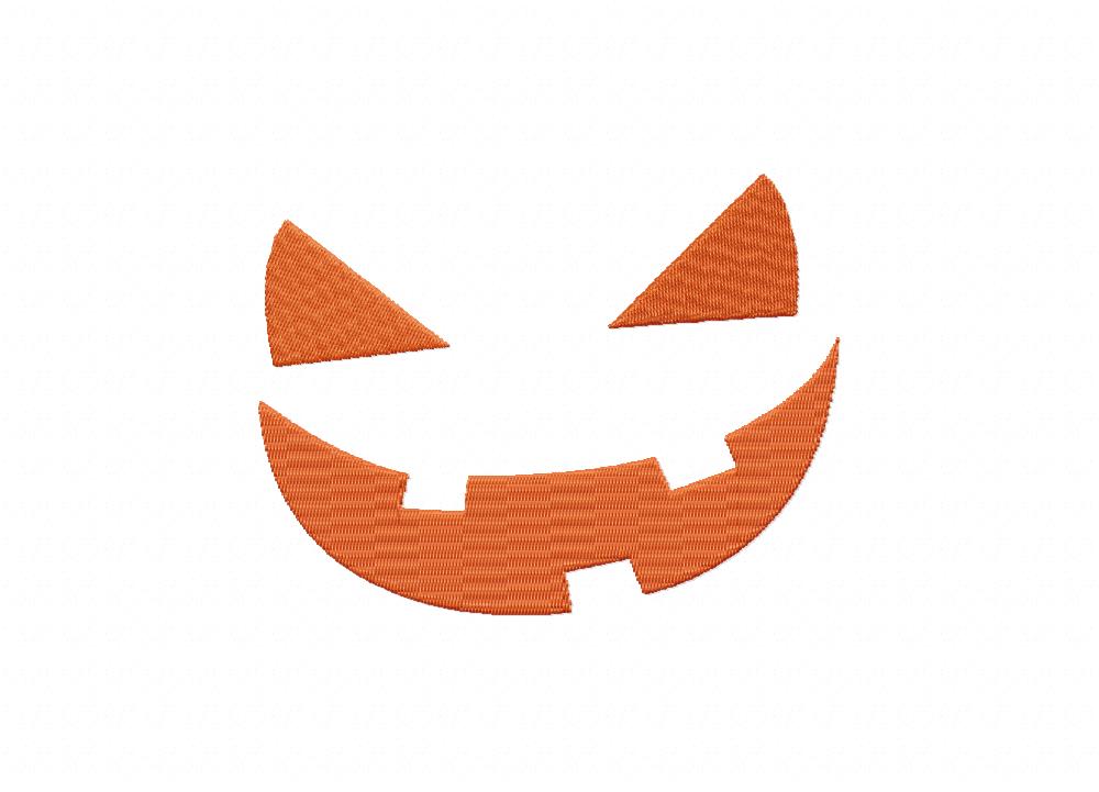 Jack O' Lantern Smile Stitched and Appliqué Embroidery Design - Image 2