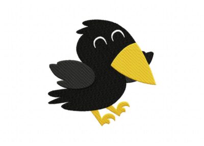 Cute Happy Crow Stitched and Appliqué Embroidery Design – Daily Embroidery