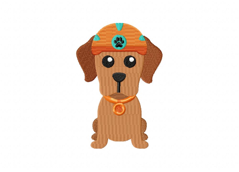 Biker Pup Stitched Embroidery Design