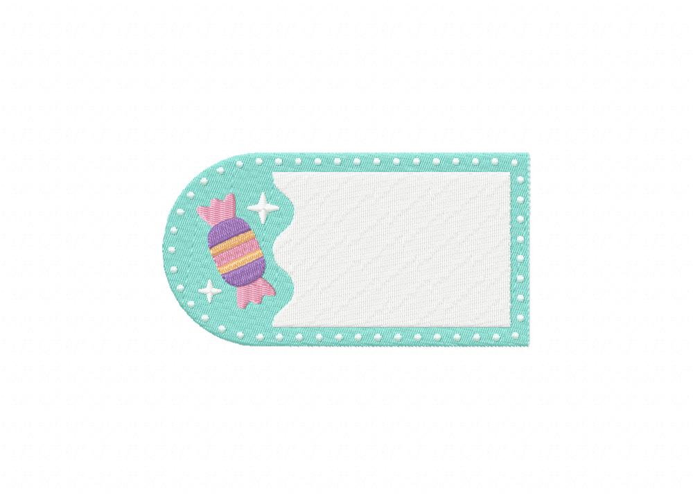 Candy Gift Tag Stitched Embroidery Design