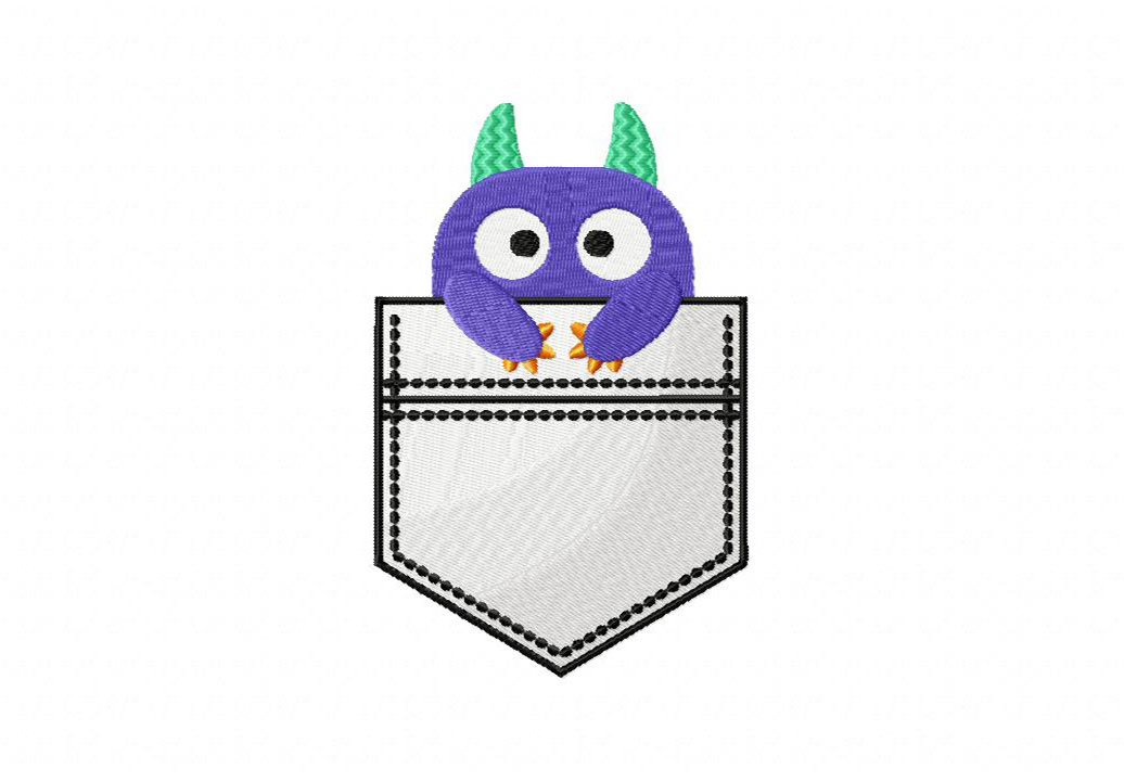 Pocket Monster Stitched Embroidery Design