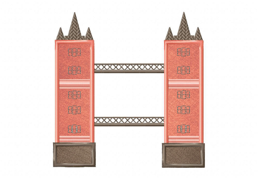 London Bridge Stitched Embroidery Design