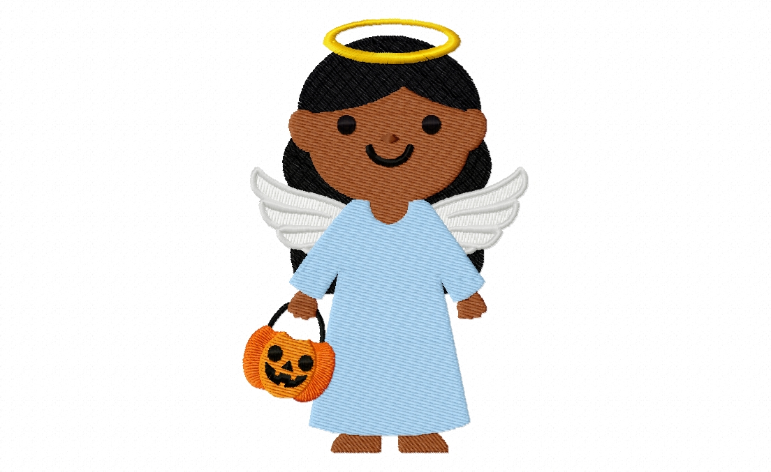 Angel Costume Kid Stitched Embroidery Design