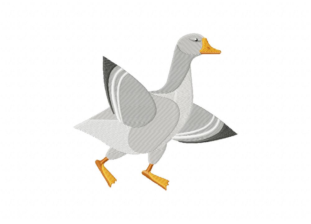 Running Goose Stitched Embroidery Design