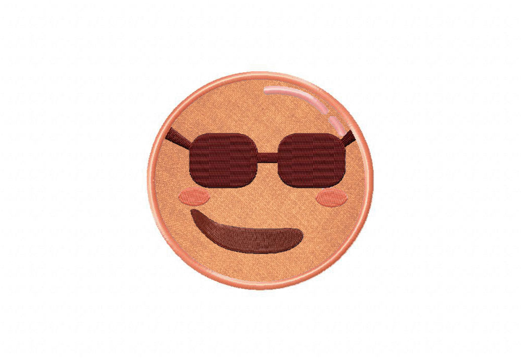 Shades Emoji Appliqué Embroidery Design