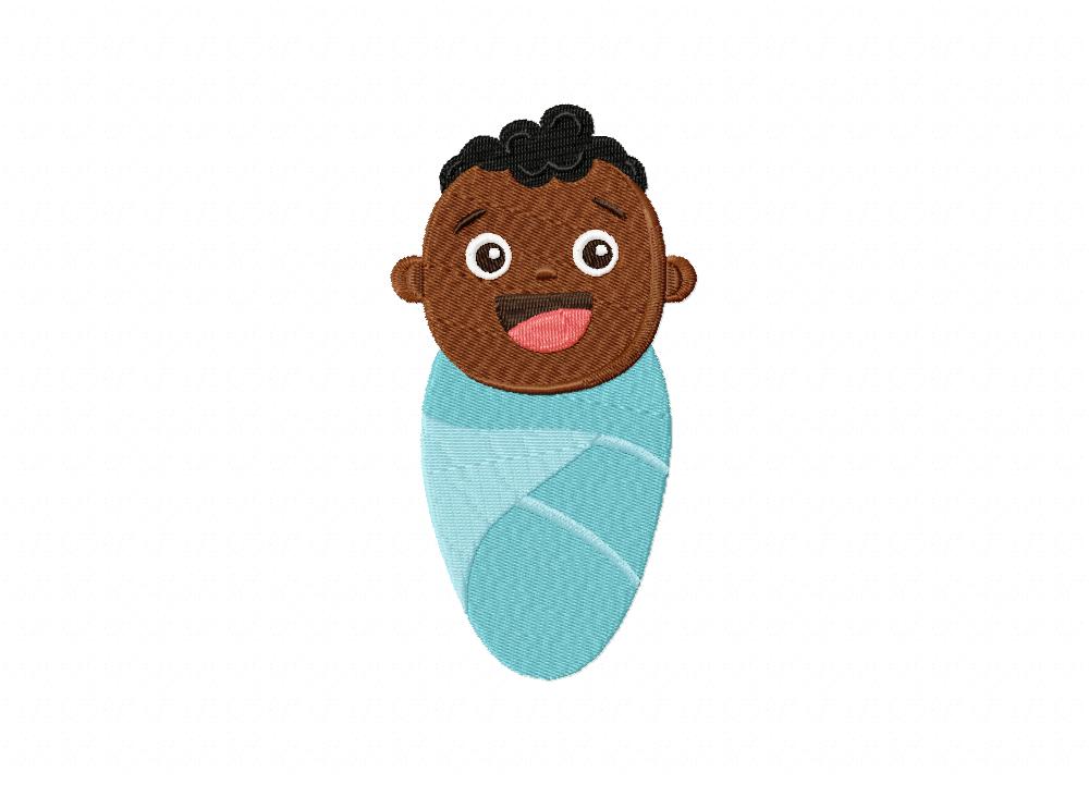 Blue Blanket Baby Stitched Embroidery Design