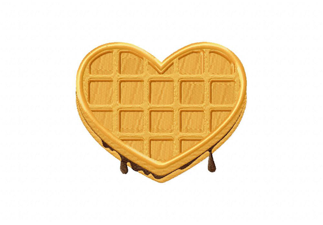 Heart Waffle Stitched Embroidery Design