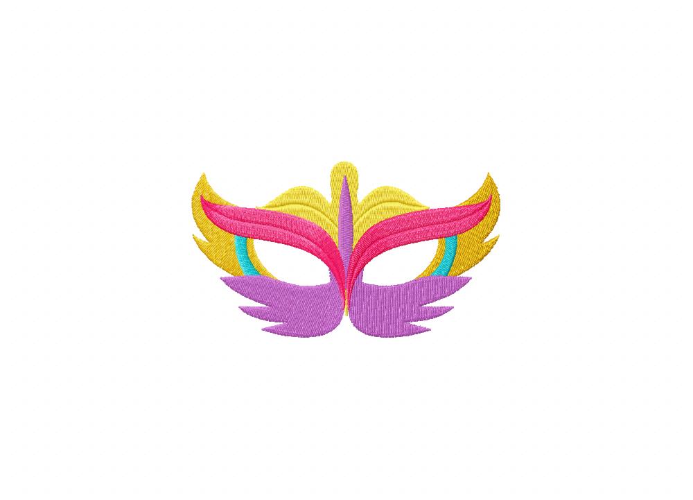 Fancy Masquerade Mask Stitched Embroidery Design