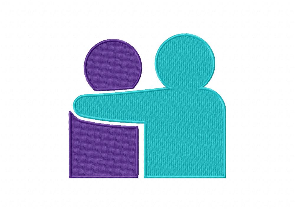 Arm Around Friend Stitched Embroidery Design