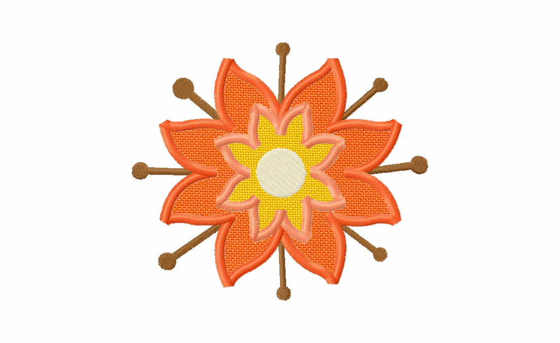Autumn Flower Appliqué Embroidery Design