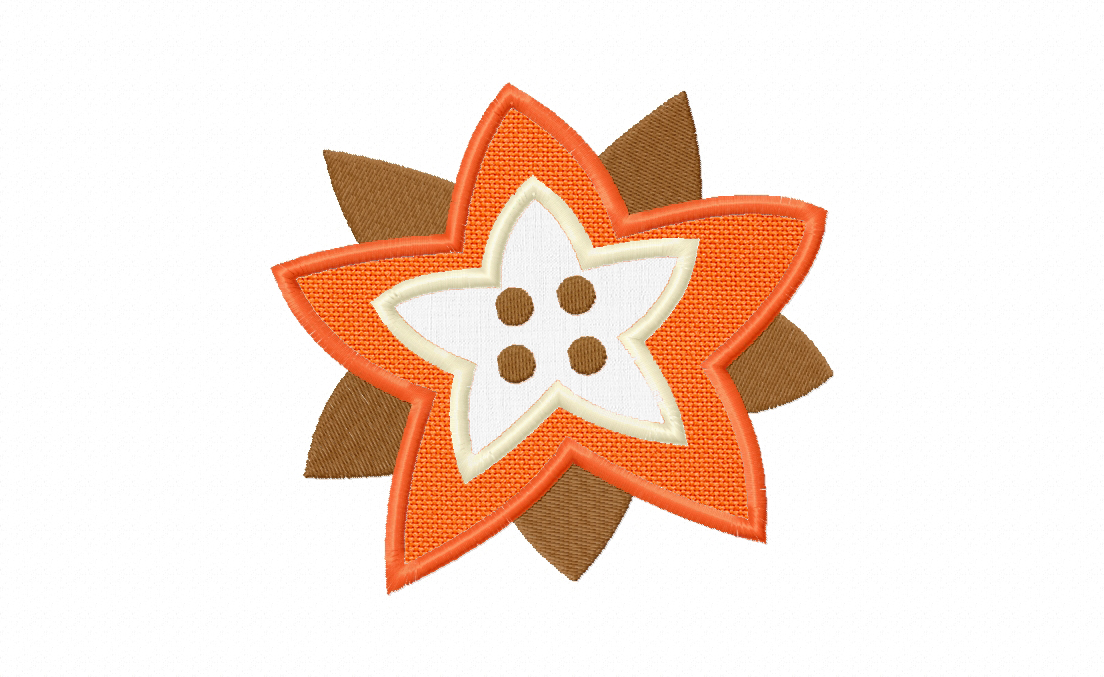 Fall Flower Appliqué Embroidery Design