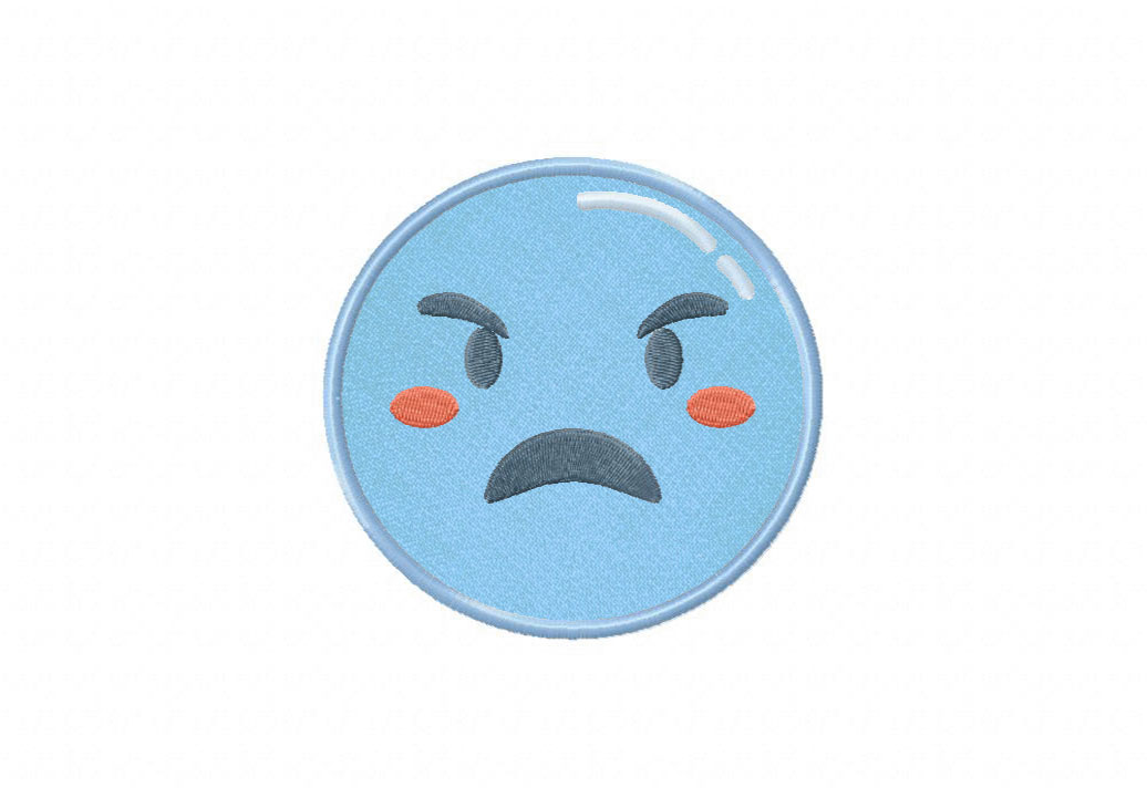 Angry Emoticon Stitched Embroidery Design
