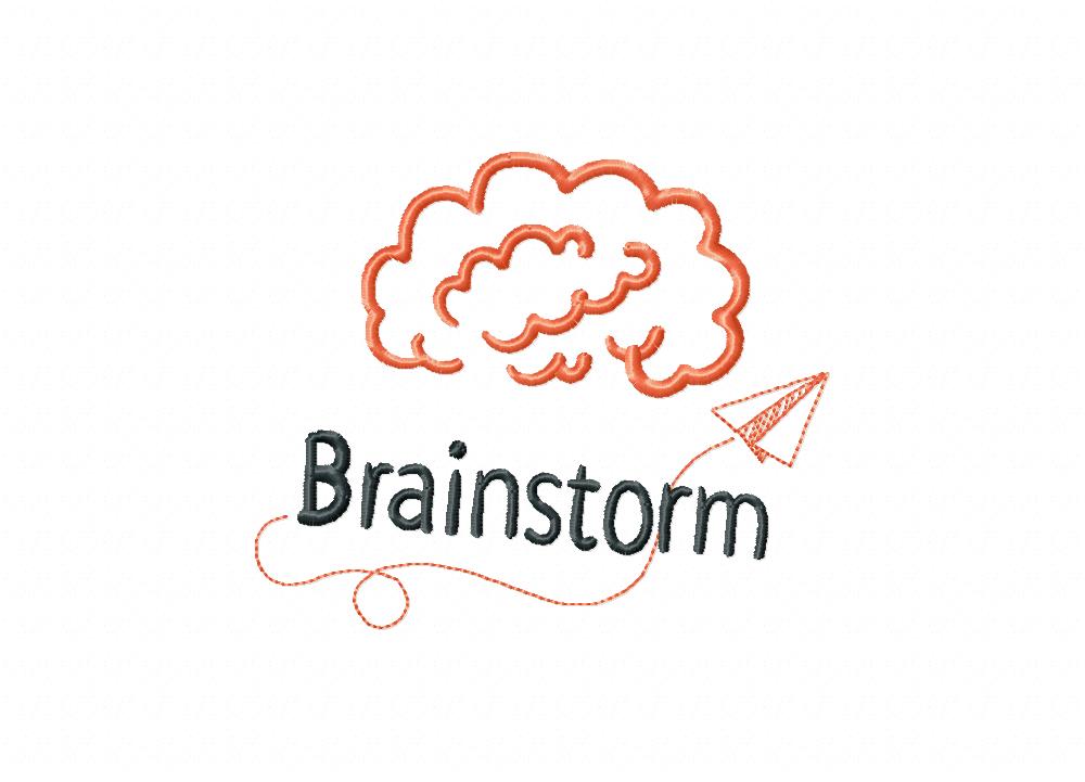 Brainstorm Stitched Embroidery Design