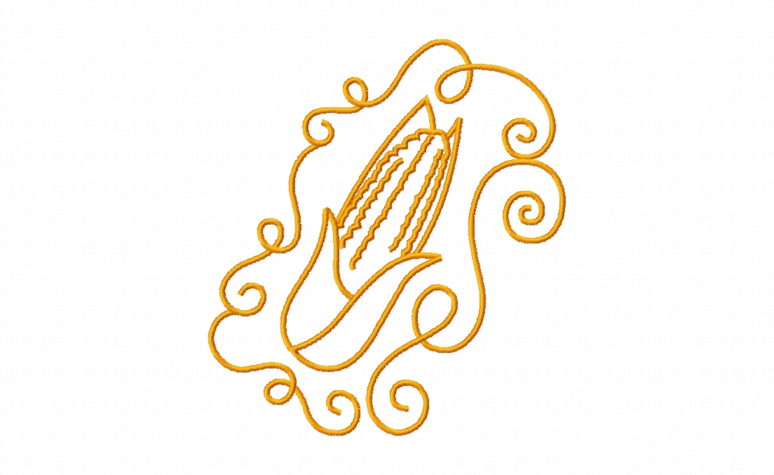 Swirly Corn Stitched Embroidery Design