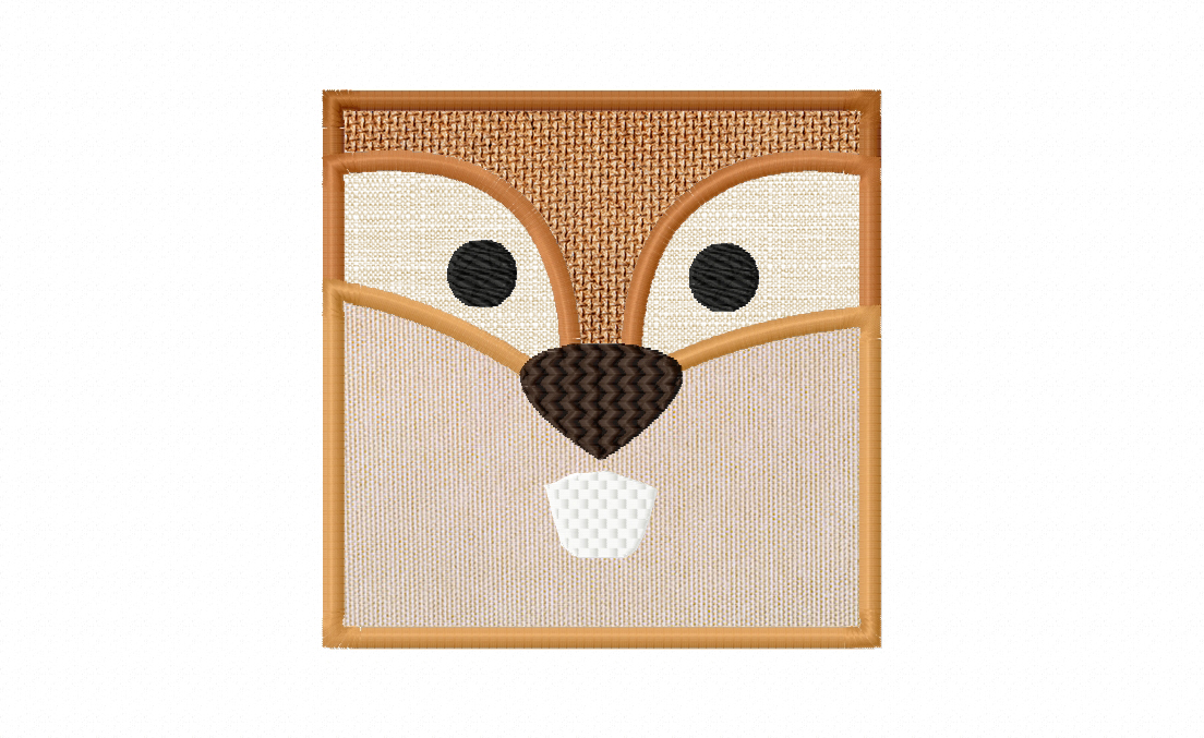 Squirrel Face Appliqué Embroidery Design