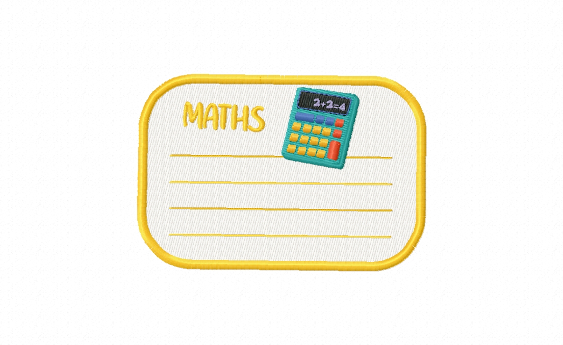 Math Note Stitched Embroidery Design