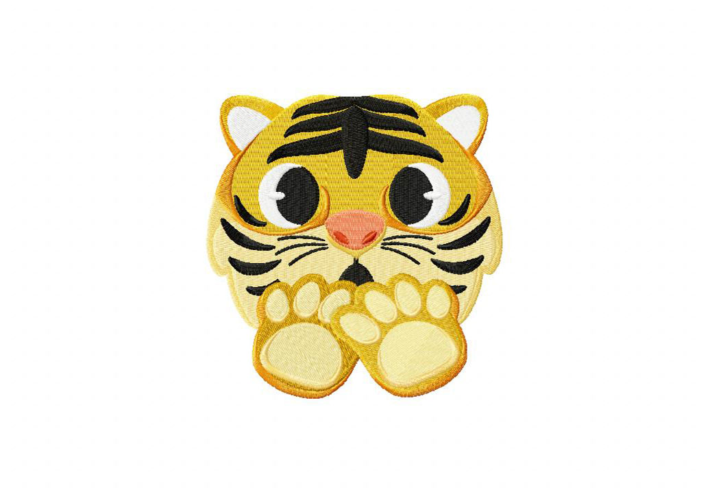 Scared Tiger Stitched Embroidery Design