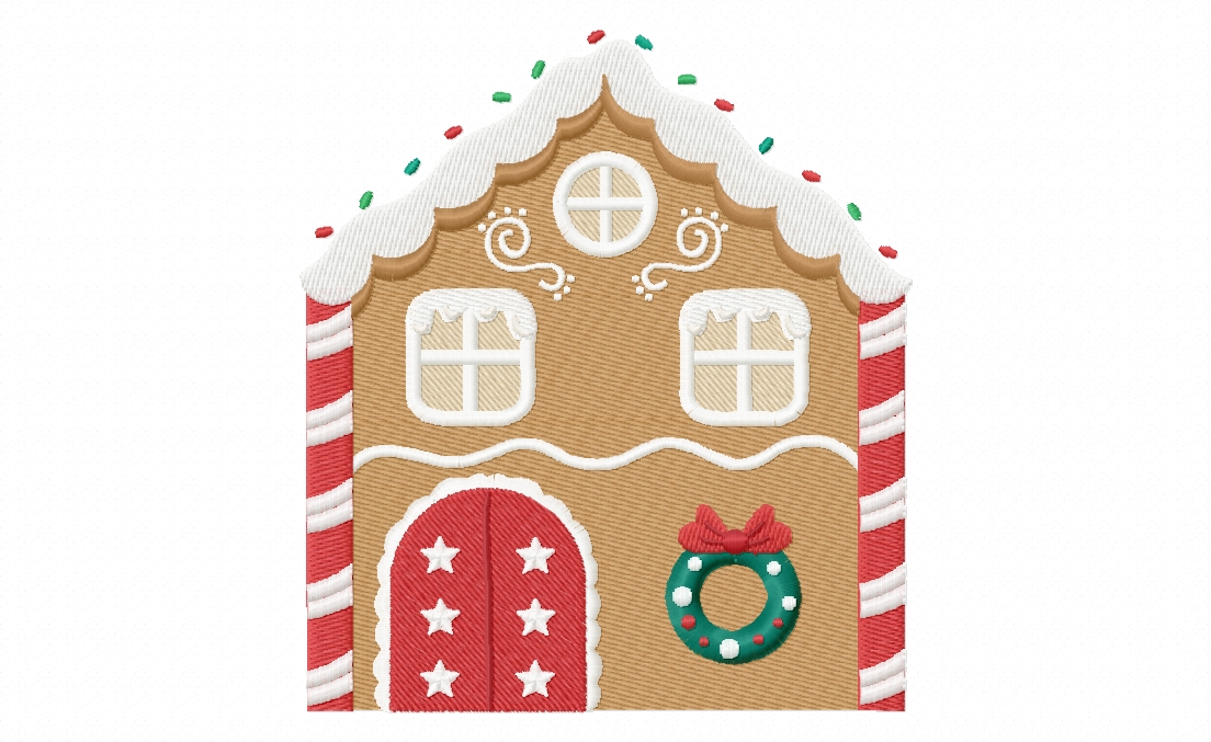 FREE Gingerbread HouseStitched Embroidery Design