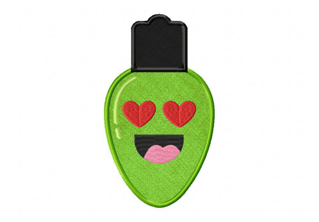 Heart Christmas Bulb Appliqué Embroidery Design