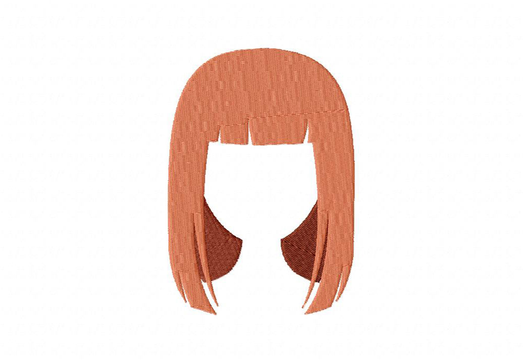 FREE Brown Hair Stitched Embroidery Design
