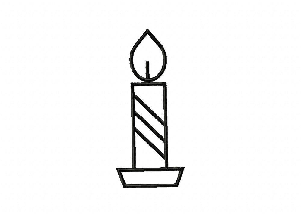 Outline Candle Stitched Embroidery Design