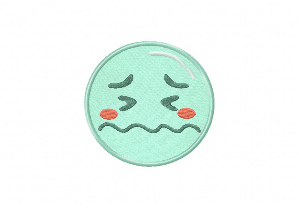 In Pain Emoticon Stitched Embroidery Design