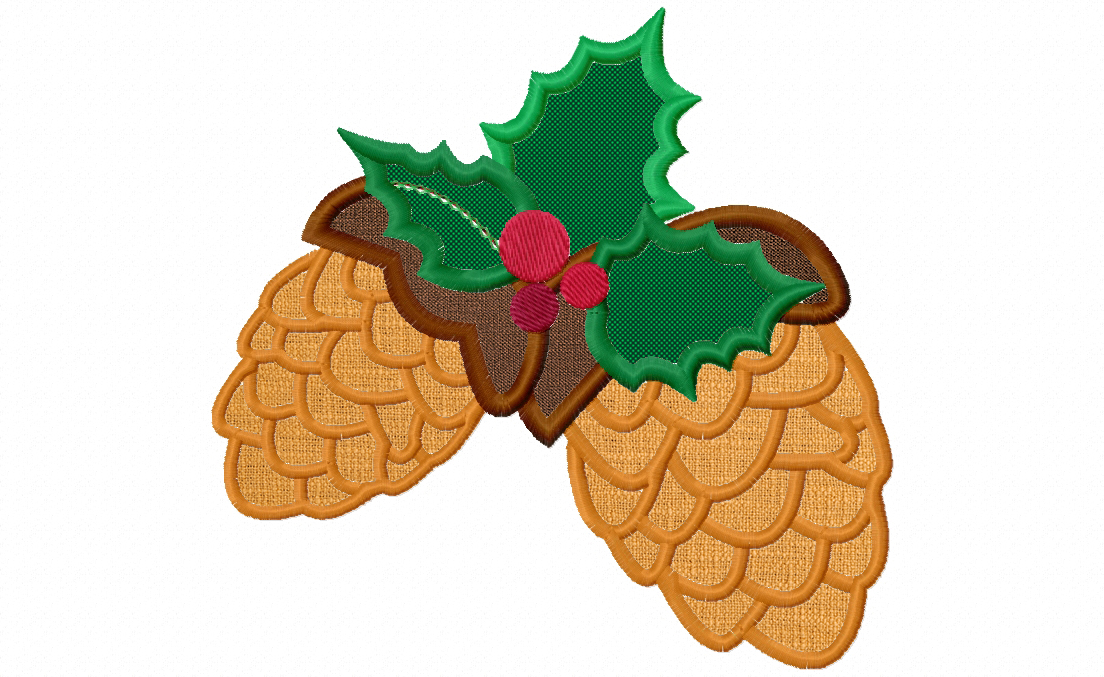 Pine Appliqué Embroidery Design