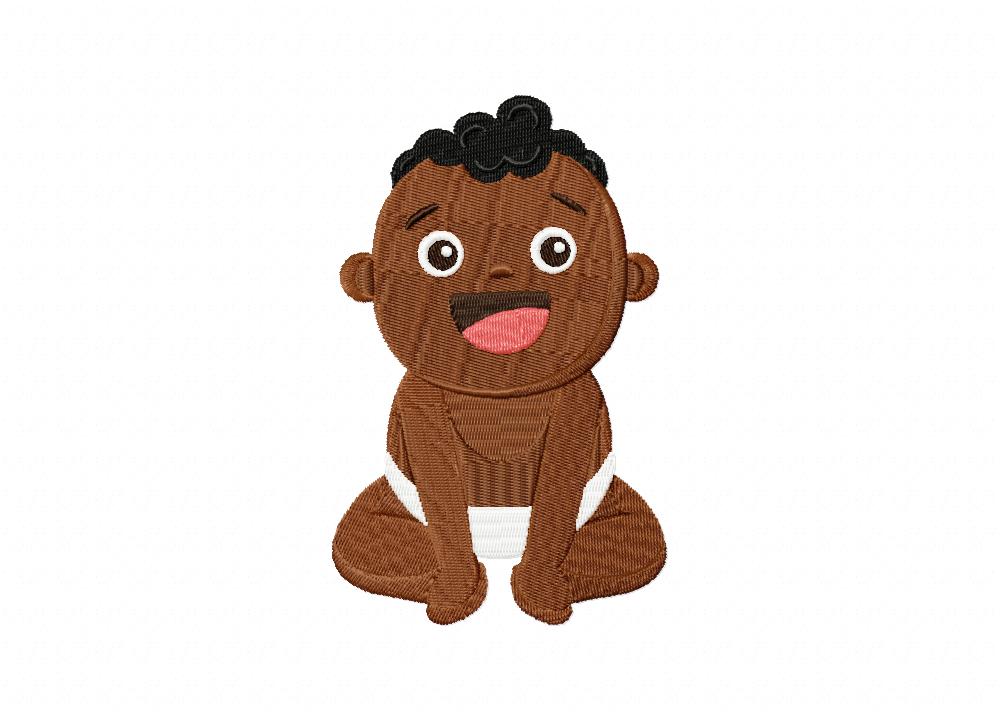 Sitting Baby Stitched Embroidery Design