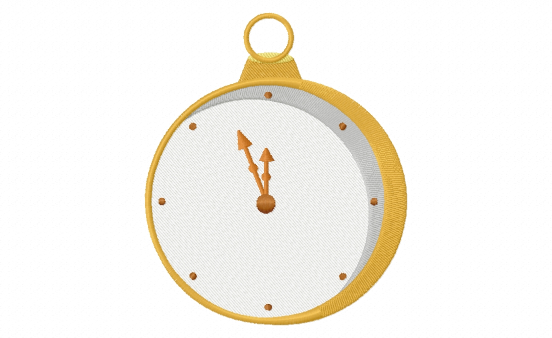 Clock Stitched Embroidery Design