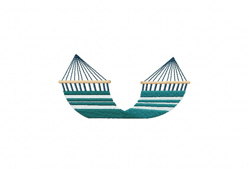 Dark Green Hammock Stitched Embroidery Design