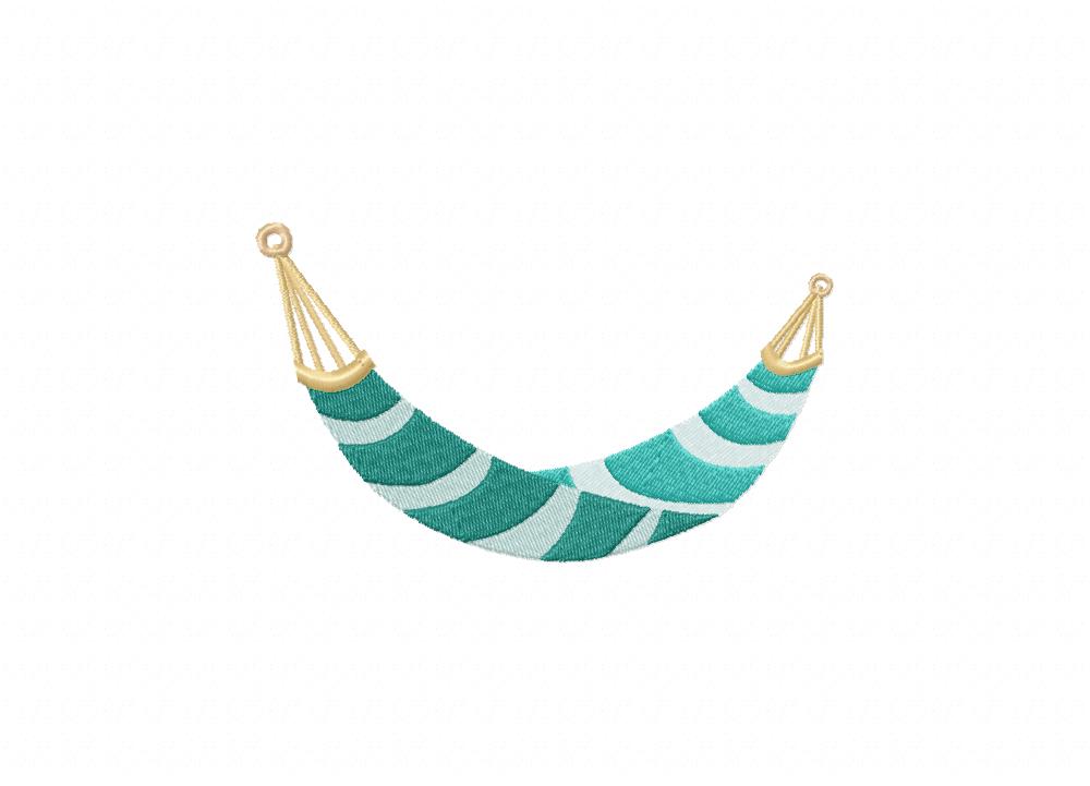 Green Hammock Stitched Embroidery Design