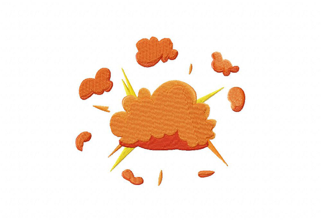 FREE Smoke Explode Stitched Embroidery Design
