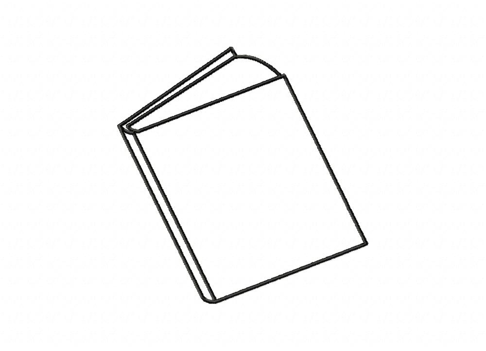 Book Outline Stitched Embroidery Design