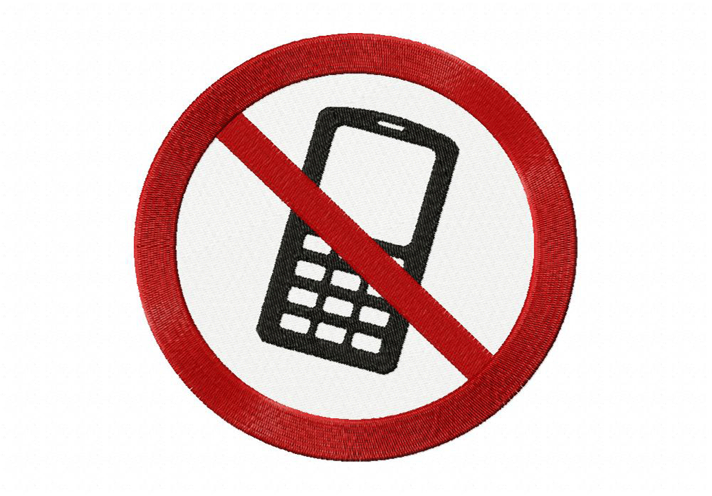 No Phone Sign Stitched Embroidery Design