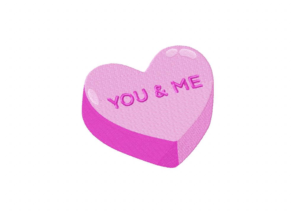 FREE You And Me Heart Appliqué and Stitched Embroidery Design - Image 2
