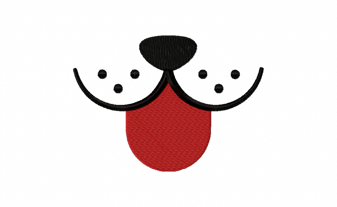 FREE Puppy Tongue Stitched Embroidery Design