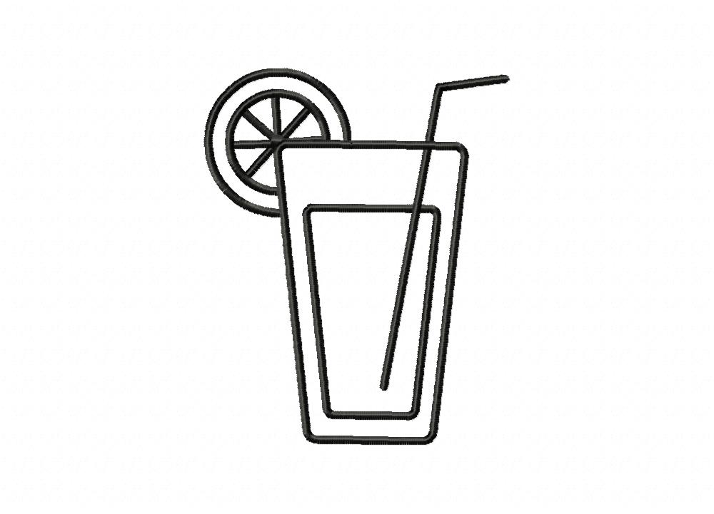 FREE Juice Outline Stitched Embroidery Design