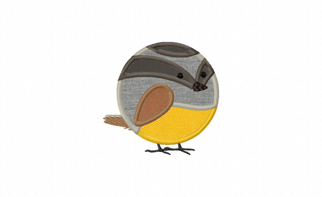 Plumpy Kiskadee Appliqué Embroidery Design